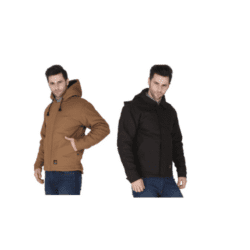 Forge FR Men's Insulated Hooded Jackets in Brown and Black