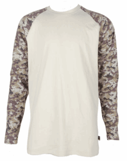 Forge Fr Men's Camo Crew Neck Long Sleeve T-shirt - Sand