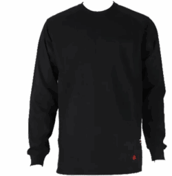 Forge Fr Men's Black Crew Neck Light Weight Long Sleeve T-shirt