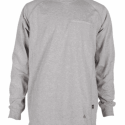 Forge Fr Men's Grey Crew Neck Light Weight Long Sleeve T-shirt