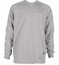 Forge Fr Men's Grey Crew Neck Light Weight Long Sleeve T-shirt