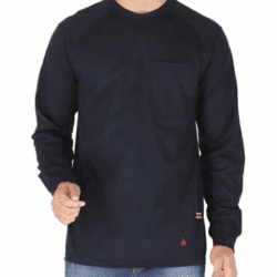 Forge Fr Men's Navy Crew Neck Light Weight Long Sleeve T-shirt