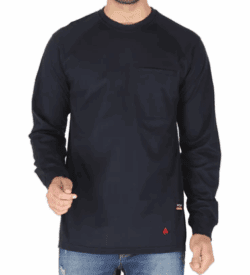 Forge Fr Men's Navy Crew Neck Light Weight Long Sleeve T-shirt