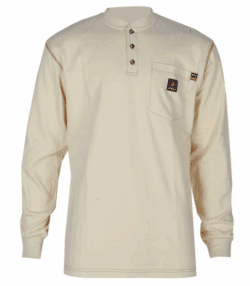 Forge Fr Men's Contrast Stitch Henley Neck Long Sleeve T-Shirt - Sand