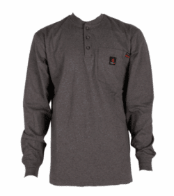 Forge Fr Men's Indigo Light Weight Henley Tee - Charcoal Grey